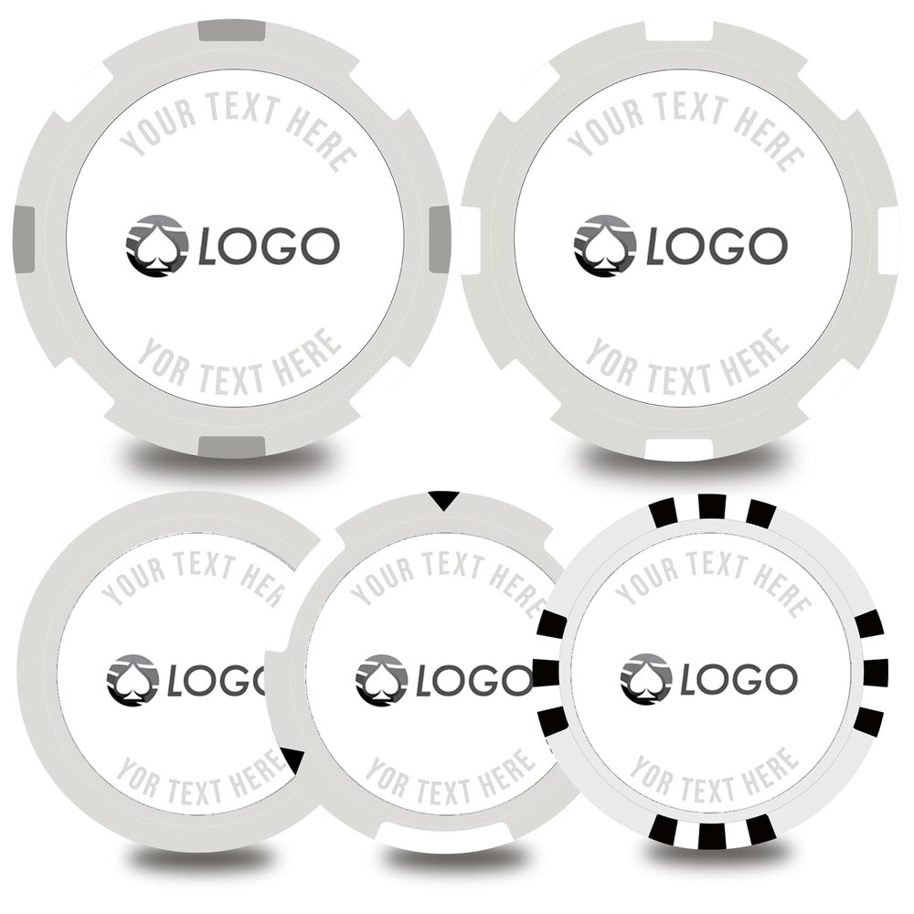 100-500 Custom Poker Chips,5 Available,Full Color Printing Personalized Image or Logo,Put Design on a Plastic Chip,Set for Bar Tokens,Party,Wedding (Grey, 40MM)