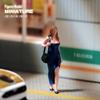 ORIELOAN Miniature Female Figurine in Blue Dress, Blonde Woman Walking Statue Figure, Various Size Fashion Walking Female Action Figure (1/18) view 3
