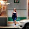 ORIELOAN Miniature Female Figurine in Blue Dress, Blonde Woman Walking Statue Figure, Various Size Fashion Walking Female Action Figure (1/18) view 4