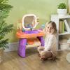 Qaba Kids Vanity Set, Toddler Makeup Table with Faucet, Mirror, LED Light, Music, 23 Accessories, Pretend Play Set for Girls 3-6 Years, Purple view 2