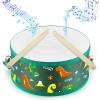 Boao 1 PC Kids Drum Set, 8 Inch Toddler Drum Wooden Toy with Adjustable Strap and 2 Drumsticks, Educational Sensory Musical Instrument for Toddlers Kid Baby Boys Girls Gift(Dinosaur) view 1