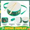 Boao 1 PC Kids Drum Set, 8 Inch Toddler Drum Wooden Toy with Adjustable Strap and 2 Drumsticks, Educational Sensory Musical Instrument for Toddlers Kid Baby Boys Girls Gift(Dinosaur) view 3