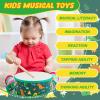 Boao 1 PC Kids Drum Set, 8 Inch Toddler Drum Wooden Toy with Adjustable Strap and 2 Drumsticks, Educational Sensory Musical Instrument for Toddlers Kid Baby Boys Girls Gift(Dinosaur) view 4