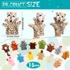 15 Pack Safari Animal Hand Puppet Zoo Plush Animal Hand Puppets Elephant Giraffe Bear Monkey Zebra Stuffed Puppet Toys for Kids Adult Show Theater Telling Story Teaching Role Play view 2