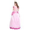 AGYMNX Womne's Princess Peach Costume with Crown and Gloves Halloween Birthday Party Dress up Fancy Costume Cosplay Outfit Pink XL view 2