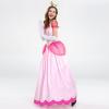 AGYMNX Womne's Princess Peach Costume with Crown and Gloves Halloween Birthday Party Dress up Fancy Costume Cosplay Outfit Pink XL view 4