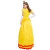 AGYMNX Womne's Princess Peach Costume with Crown and Gloves Halloween Birthday Party Dress up Fancy Costume Cosplay Outfit Yellow Large view 2