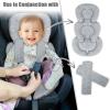 Infant Car Seat Insert Head and Body Support, GFU Reversible Newborn Insert for Carseat with Strap Pads, Soft Stroller Cushion Pillow Insert for Boys and Girls, Fits for Stroller, Swing, Grey view 4