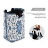 Jihqo Laundry Hamper Basket Bohemian Floral Blue Collapsible Nursery Storage Bin Waterproof Clothing Baskets for Home Bedroom Bathroom Washing Room view 3