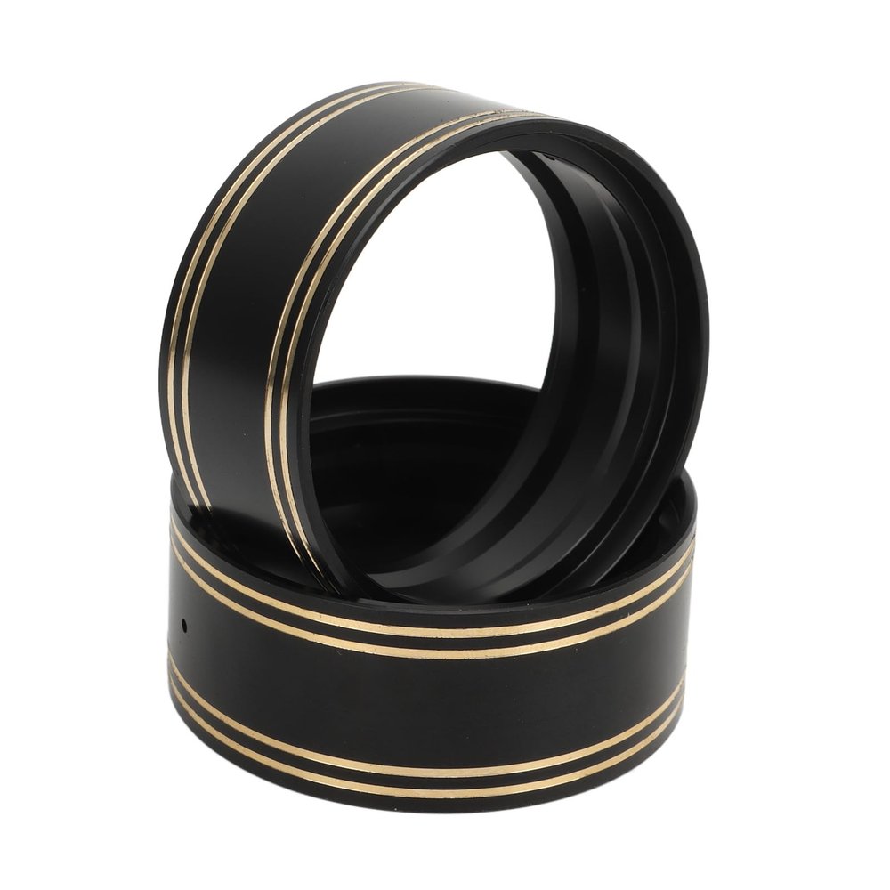 2pcs Beadlock Wheel Ring Crawler Replacement Internal Weighted Model Brass Rings External Wheel Outer Beadlock Ring Internal External Scraper for SCX10 II 90046, Tyre Wheels