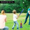 Grcfumo Baseball Toy, Semi Automatic Baseball Launcher Baseball Bat Toy, Indoor Outdoor Outside Sports Tee Ball Set Toys for Children view 2