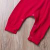 Gureui Newborn Baby Boy Girl Christmas Outfit Elf Costume with Hat Toddler Infant Long Sleeve Romper Onesie (A Red, 12-18 Months) view 4