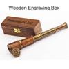 14 Inch Antique Brass Telescope Mini Brown Color with Wood Box Gift Item Customized Available (Plane Wooden Box) view 3