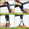 4 PCS Stroller Hook, Baby Stroller Hooks, Universal Stroller Clips and Hooks, Adjustable Stroller Carabiner Clip for Diaper Bags | The Perfect Mummy Hook for Pram, Shopping and Pet Carts(Black) view 4