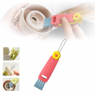 3 in 1 Multifunctional Crevice Cleaning Brush Set - Portable Cup Lid Cleaner for Baby Bottle Gap Tight Spaces (D)