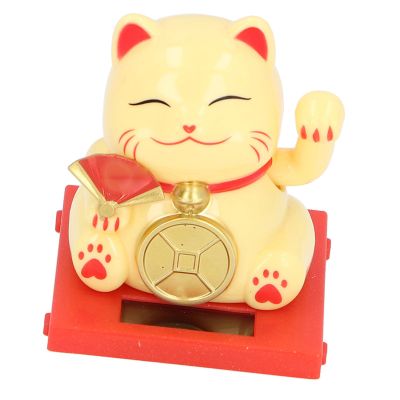 2 Inch Solar Fortune Cat with Clear Box Solar Powered Lucky Cat Waving Arm Set Ideal for Home Office and Dashboard Decor Brings Good Luck and Charm to Any Space with Solar