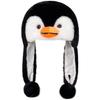 Audaisyly Funny Plush Animal Hat with Ear Flaps, Soft Fleece Hats Cute Bunny Cap for Kids Women Girls Cosplay Party Holiday Gifts (Penguin) view 1