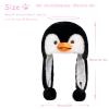 Audaisyly Funny Plush Animal Hat with Ear Flaps, Soft Fleece Hats Cute Bunny Cap for Kids Women Girls Cosplay Party Holiday Gifts (Penguin) view 2