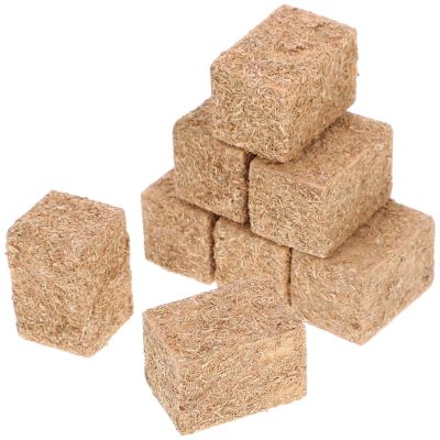 Toyvian 8Pcs Mini Hay Bales Decoration for Table, Miniature Decoration Mini Tiny Hay Bales for Dollhouse Autumn Harvest Decorative Table Craft Display