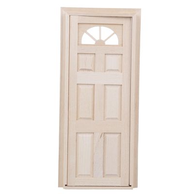 1:12 Scale Dollhouse Door, Mini Wooden Doors Toy for DIY Scene Doll Home Furniture Decoration (Six-Frame Door)