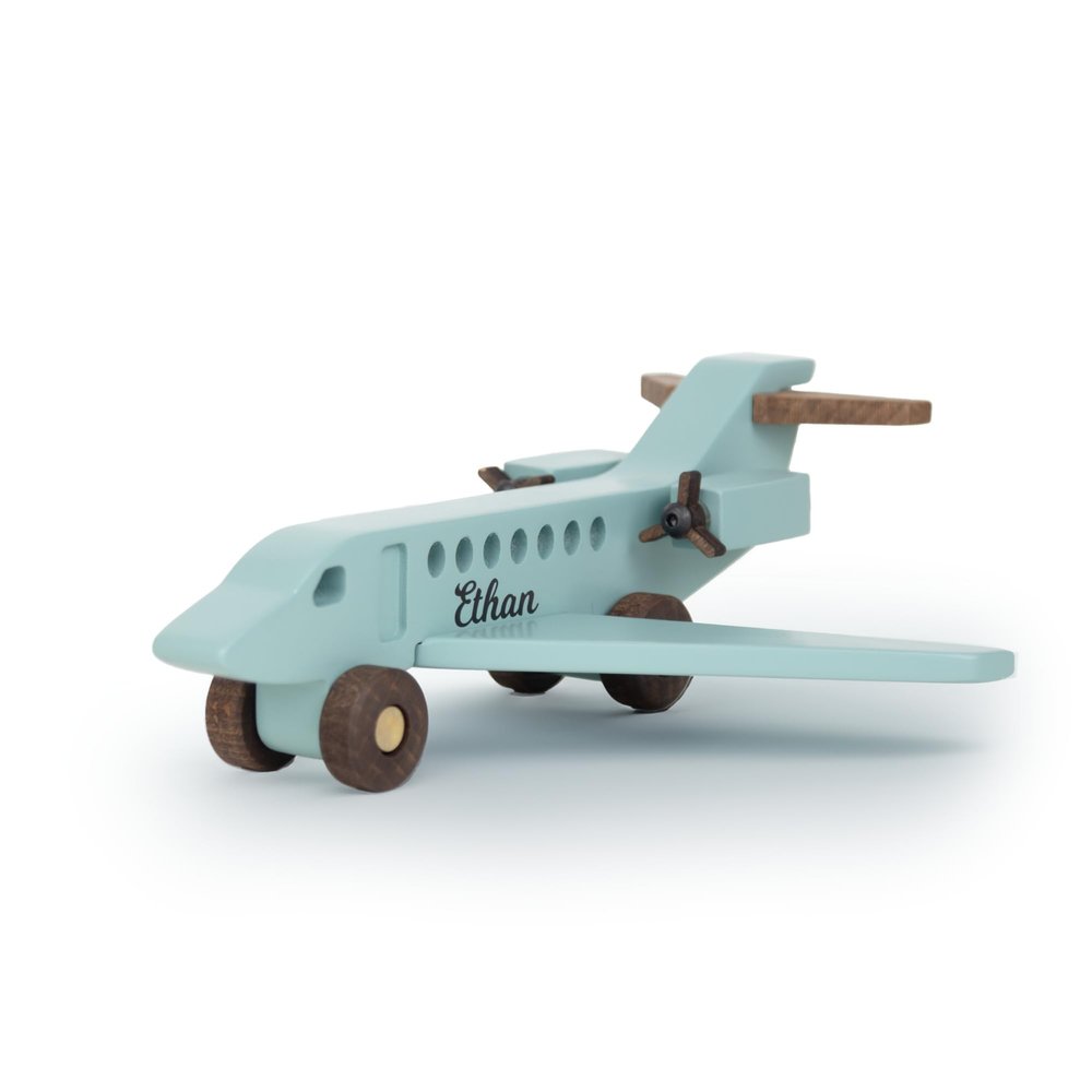 BUSY PUZZLE Wooden Toy Plane with Name Fighter Plane Toy Pretend Play Toddlers Sensory Activity Toys Wooden Nursery Airplane for Kids