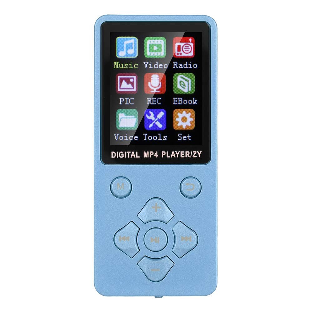 Mp3 Player, Music Player Support 32G Memory Card T1 Music Mp3 Mp4 Player Mp3 & Mp4 Players Crossshaped Buttons (Blue)