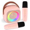 Mini Karaoke Machine for Kids Adults, Christmas Birthday Gift for Girls Age 3-12, Portable Bluetooth Karaoke Speaker with 2 Wireless Microphone, Girls Toys for 4, 5, 6, 7, 8, 9, 10, 11, 12+ Years Old view 1