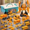 SJYN Magnetic Transform Engineering Car Assembled Toys with Storage Box, Robot Magnetic Blocks Toy, Construction Vehicle Engineering Cars for Kids Ages 3-5 4-8 Boy Activities - 35 Pieces view 1