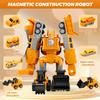 SJYN Magnetic Transform Engineering Car Assembled Toys with Storage Box, Robot Magnetic Blocks Toy, Construction Vehicle Engineering Cars for Kids Ages 3-5 4-8 Boy Activities - 35 Pieces view 3
