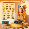 SJYN Magnetic Transform Engineering Car Assembled Toys with Storage Box, Robot Magnetic Blocks Toy, Construction Vehicle Engineering Cars for Kids Ages 3-5 4-8 Boy Activities - 35 Pieces view 4
