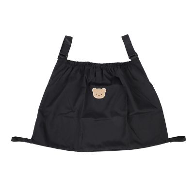 Universal Stroller Organizer Hanging Storage Bag with Elastic Straps for Diaper Bottles Tissues (Black)