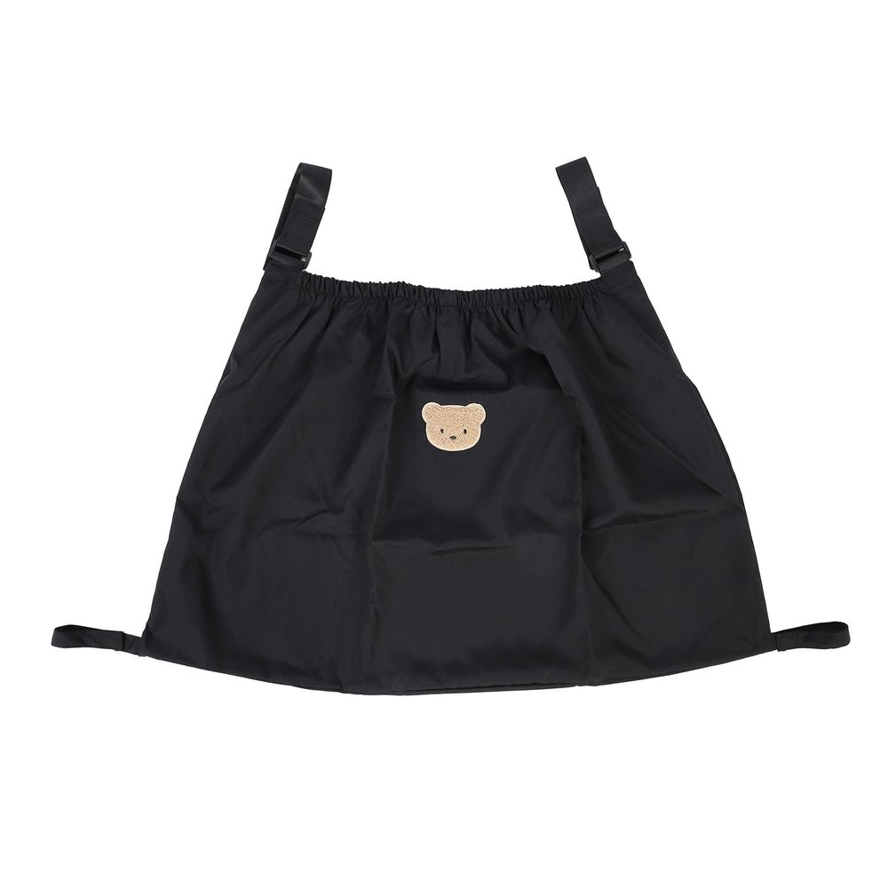 Universal Stroller Organizer Hanging Storage Bag with Elastic Straps for Diaper Bottles Tissues (Black)