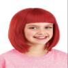 Kid's Strawberry Shortcake Costume Wig for Girls - Red Bob Cut Hair Wig with Mesh Cap - Officially Licensed view 1