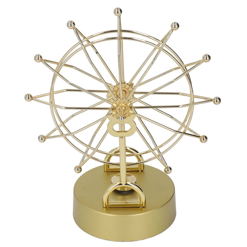 Ferris Wheel, 19x11x23. 5cm Magnetic Perpetual Motion Machine Gold Shelf Decor with Install Accessories for Tabletop Bookshelf Shelf Living Room Decoration