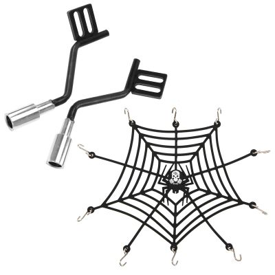 1Pair RC Simulation Exhaust Pipe Tube & 1/10 Simulation Rubber Luggage Net with Hooks