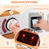 MAMIZO Play Kitchen for Kids, Wooden Chef Pretend Toy Kitchen w/Washing Machine, Water Dispenser, Stove, Real Sound & Light, Telephone, Range Hood, Oven, Sink for Toddler Preschooler Age 3+ (Natural) view 3