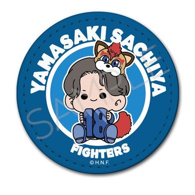 Hokkaido Nippon Ham Fighters Fukuya Yamazaki Leather Badge Round Mochocho D