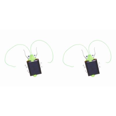 2Pc Mini Magic Solar Energy Powered Cockroach for Halloween Christmas Grasshopper Educational Kid Toy