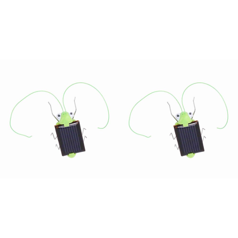 2Pc Mini Magic Solar Energy Powered Cockroach for Halloween Christmas Grasshopper Educational Kid Toy