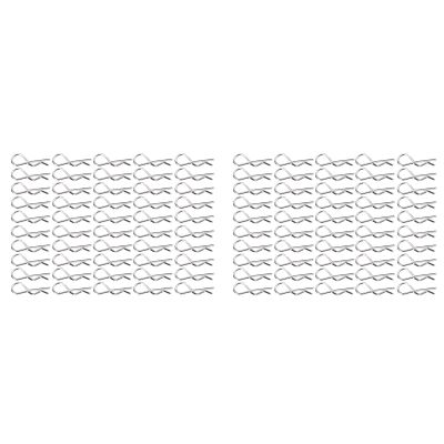 100pcs Cotter Pin Hairpin R Clips Assortment Kit R Type Body Clip Pin for 1/10 1/12 1/16 Scale Remote Control Car Shell
