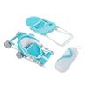 Olivia's Little World Baby Doll 3pc Nursery Set - Crib, High Chair & Stroller, Blue & White view 3