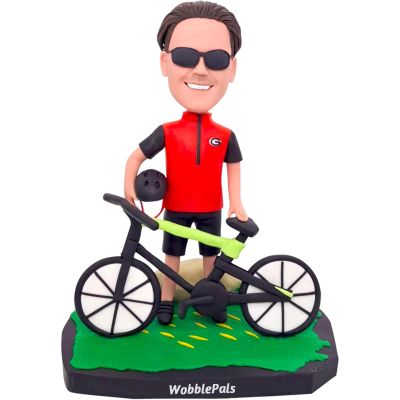 Bobblehead Figurine Sports Fan Collectible Cyclist on Bicycle 6 inches Toy for Private Collectibles Sculpture Handmade Clay Figurine