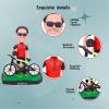 Bobblehead Figurine Sports Fan Collectible Cyclist on Bicycle 6 inches Toy for Private Collectibles Sculpture Handmade Clay Figurine view 3