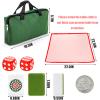 Cedilis Chinese Mahjong Set- 146 Small Melamine Tiles(1.18", Green) with Portable Travel Handbag, Playing Mat and 2 Dice for Family Gathering view 2