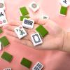 Cedilis Chinese Mahjong Set- 146 Small Melamine Tiles(1.18", Green) with Portable Travel Handbag, Playing Mat and 2 Dice for Family Gathering view 3