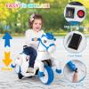HONEY JOY 12V Unicorn Ride on Toys, 3-Wheeler Battery Powered Motorized Ride on Horse w/Training Wheels, Music, Up & Down, Pony Electric Car for Kids, Gift for Boys Girls (Blue) view 2