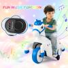 HONEY JOY 12V Unicorn Ride on Toys, 3-Wheeler Battery Powered Motorized Ride on Horse w/Training Wheels, Music, Up & Down, Pony Electric Car for Kids, Gift for Boys Girls (Blue) view 3