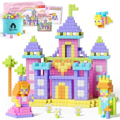65 PCS Magnetic Blocks Set, 1" Magnet Building Blocks with Toy Eyes and Storage Bag for Kids Gifts, STEM Educational Preschool Sensory Toys for Toddlers Boys Girls Ages 3 4 5 6 7 8 + (Macaron Color)