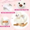 Glow Guards White Polar Bear Rocking Horse with Chair Muical Light up Bear Stuffed Animal for Ages 1-3 Toddlers Kids Babies Ride Toy Birthday Christmas view 2