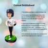 Baseball Player Bobblehead Figurine White and Navy Blue Toy for Private Collectibles Sculpture Handmade Clay Figurine view 4